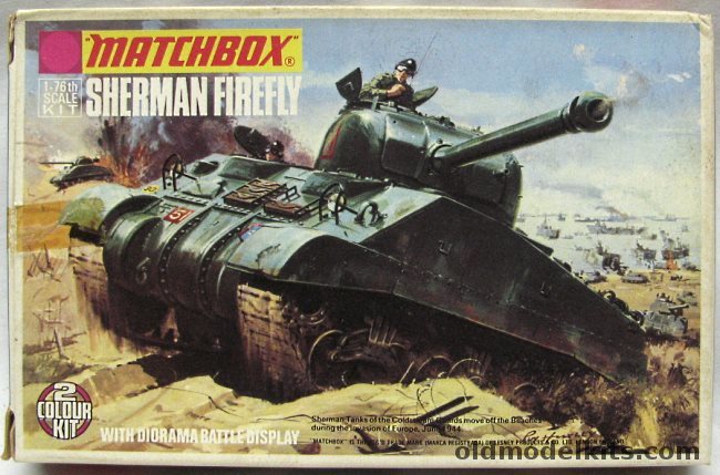 Matchbox 1/76 Sherman Firefly Tank with Diorama Display Base, PK71 plastic model kit